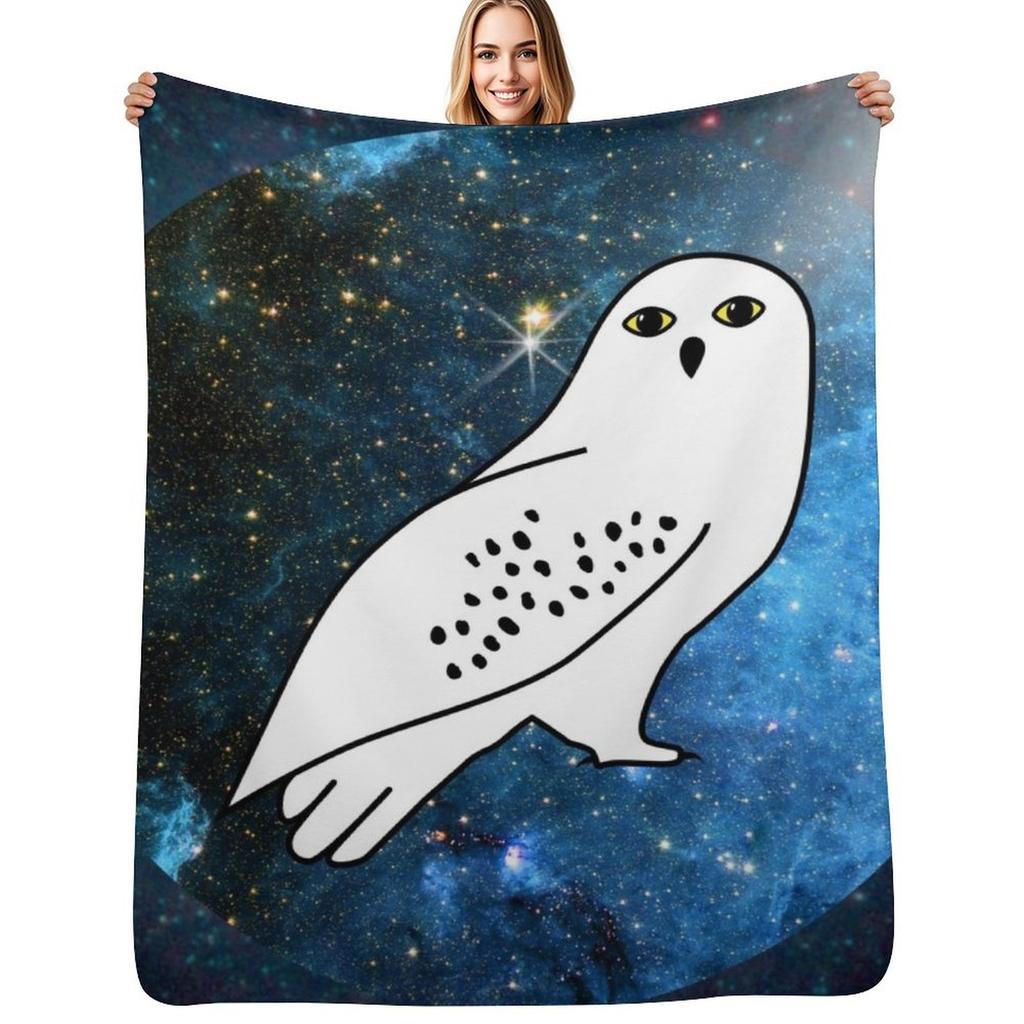 White owl Throw Blanket Shaggy Furry Soft Blanket for Bedroom Living Room