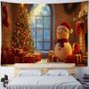 Christmas Snowman Tree Tapestry Cozy Room Xmas Holiday Party Backdrop Wall Hanging Photography Background Decor (