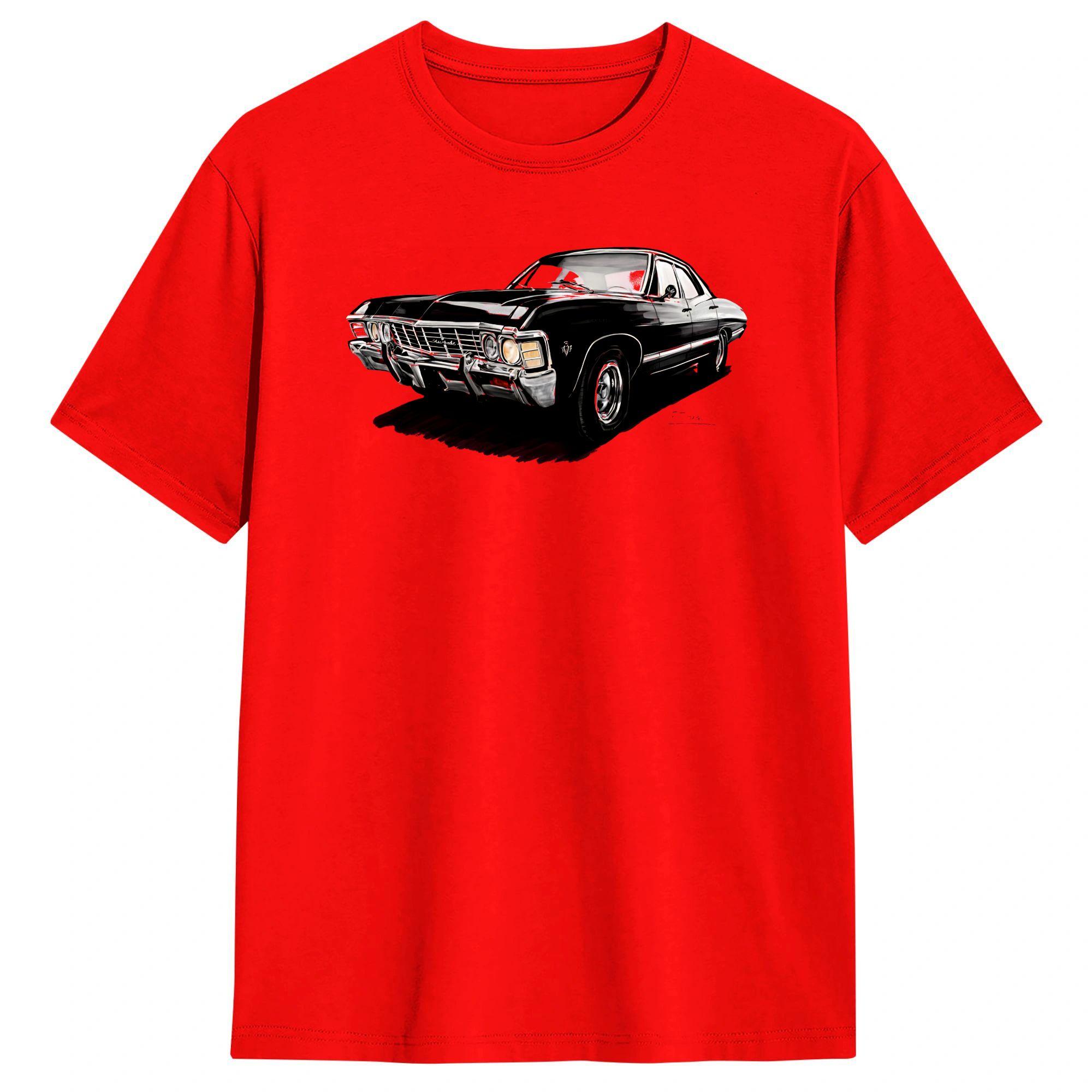 Supernatural Impala T Shirt Summer  100 Cotton TShirts For Unisexs Harajuku Printed Tshirt ShortSleeved Y2K Funny Top Tees S