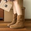 Fashion Suede Casual Short Boots for Women 2025 Fashion Ankle Boots New Short Slip on Flat Shoes Retro Versatile Soft Bottom Lady Boot