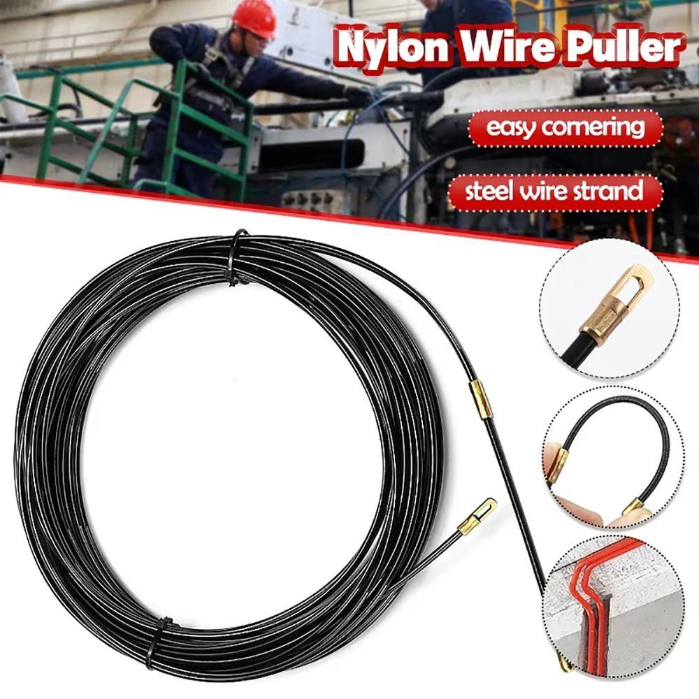 1Roll Durable 5/10/15/20/25/30M Cable Puller Nylon 3mm Guide Push Puller Electrician Spring Tape Wall Wire Lead Wiring Aid Tool