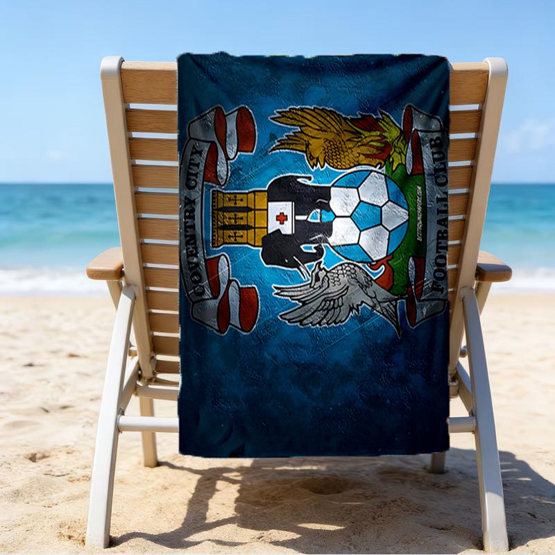 Newcastle United Wappen Aufgedrucktes Strandtuch, Super Weiche Mikrofaser, Perfektes Geschenk Geburtstag, für Pool, Strand, Reisen, für Familie und Freunde