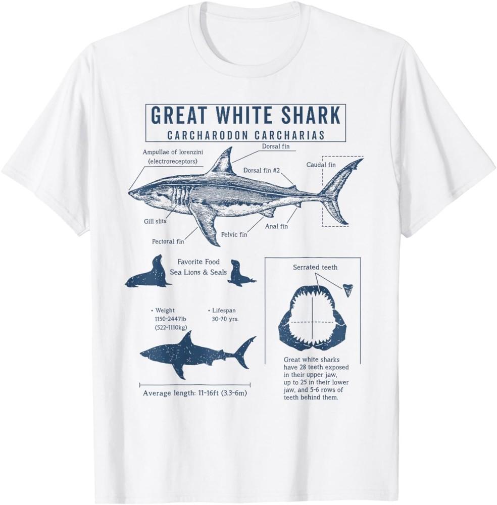 Great White Shark Anatomy _ Marine Biologist Gift Unisex T-Shirt