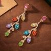 Luxury Colorful Zirconia Christmas Tree Earrings for Women's Wedding Banquet Brilliant Earrings Able Valentine's Day Gift