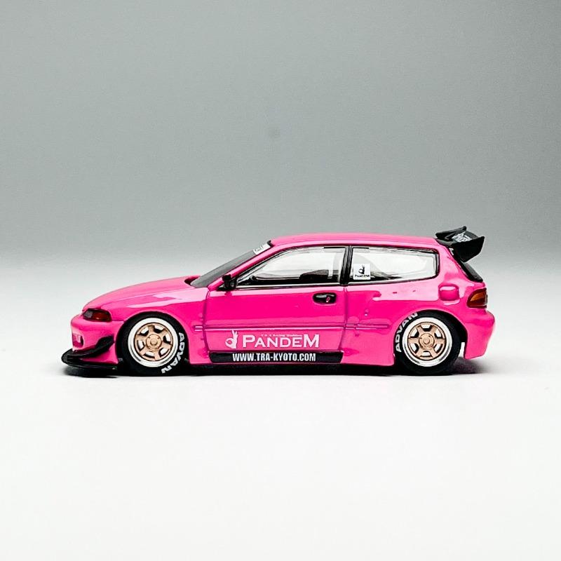 POPRACE Diecast 1/64 Scale Honda Pandem Civic EG6 Sports Car Model Alloy Honda Pandem Civic EG6 Car Model Static Ornament