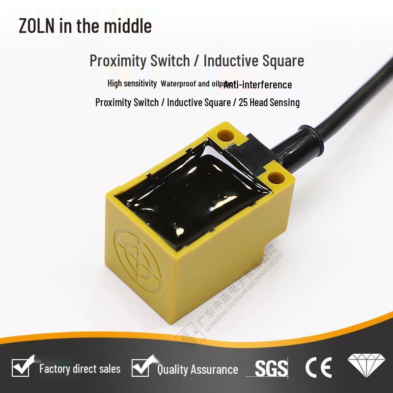Central Connection Inductive Proximity Sensor, Square Type, Metal Detection, PNP & NPN Normally Open.