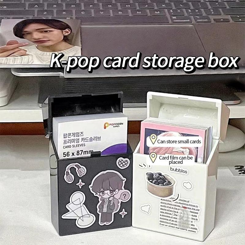 Transparent Plastic Card Storage Box 3 inch Kpop Idol Photocards Storage Case Desktop Organizer Classification Box Stationery