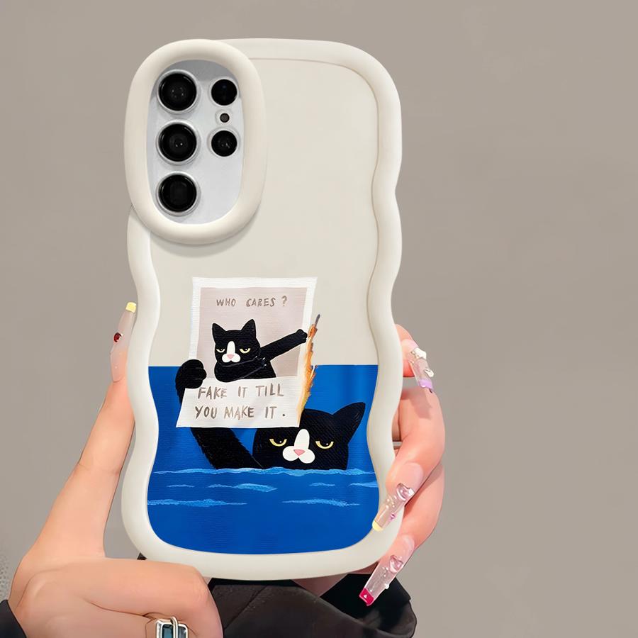 

Cartoon Cat Soft Phone Cover Case for Samsung Galaxy S21 S20 FE A25 S25 S22 Ultra S24 A26 S23 Plus A54 A35 A34 A55 A24 A36 Galaxy S25 Ultra