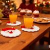 Christmas Santa Claus Crochet Coasters Handmade Drink Coasters for Holiday Table Setting and Home Decor