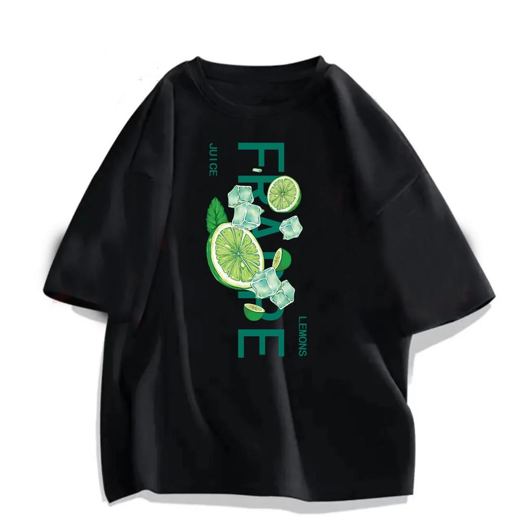100% Cotton Summer T-shirt Trend Thin Color Breathable Casual Gothic Punk Style Harajuku Streetwear Oversize Gym Clothing