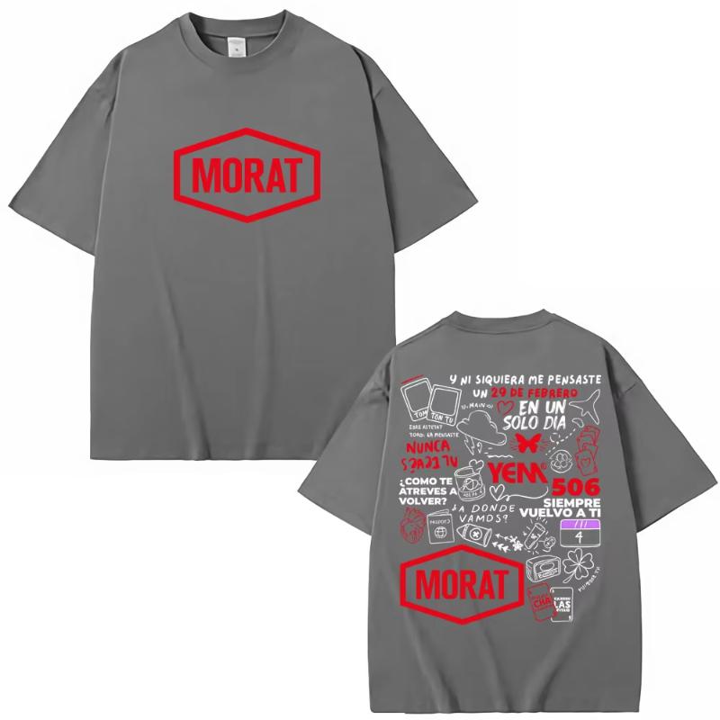 Rock Band Morat Tour 2025 Graphic Print T Shirts Unisex Women Hip Hop Trendy Harajuku T Shirt Oversized Cotton Fans Gifts TShirts
