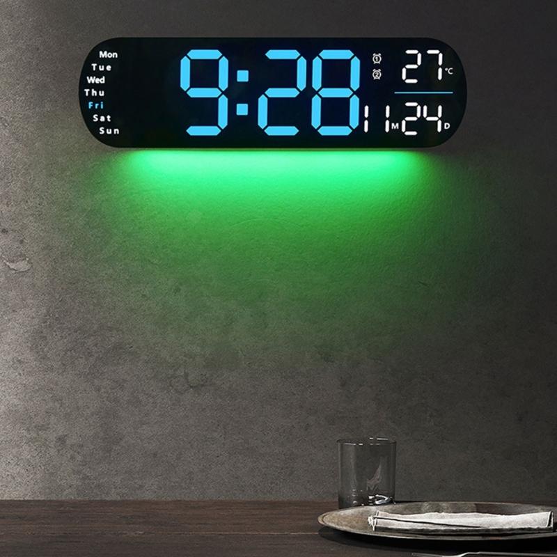 Stylish LED Digital Alarm Clock with Adjustable Brightness Wall Mount Clock Perfect for Bedroom, Offices,Home Decors