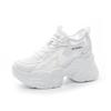 With wide-leg pants, thick-soled inner height increase, small cowhide white shoes, mesh casual sports shoes, women's shoes