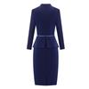 Women's Professional Faux Two-Piece Midi Dress