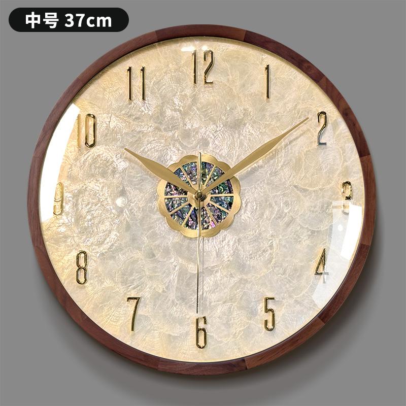 Italian Luxury Shell Wall Clock Modern Solid Wood Living Room High-end Wall Clock Premium Creative Home Decor Reloj Pared FYWC