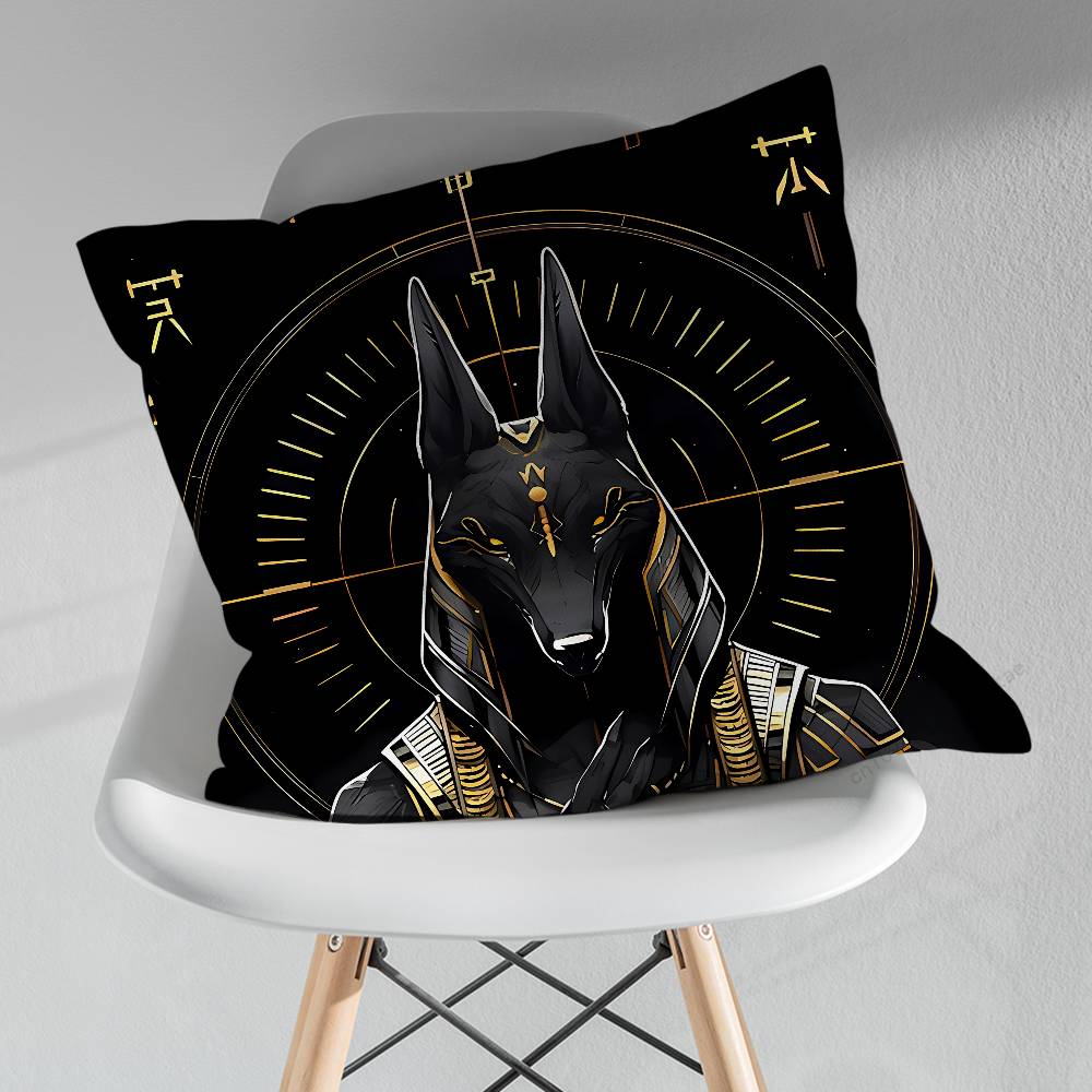 Egyptian God Anubis Pillowcase for Sofa Room Office Decor Printing Merchandise AllMatch Cushion Cover
