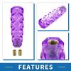 A ABSOPRO Shift Knob 15cm Stick Shift Lever Knob with 2 Adapters for Auto and Manual Vehicles Acrylic Purple