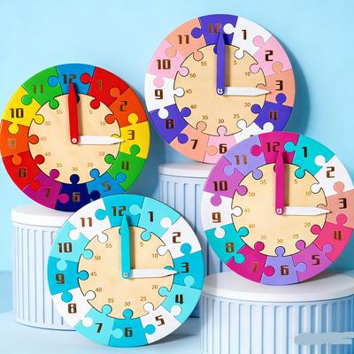 Children's Wooden Educational Clock Puzzle for Early Learning