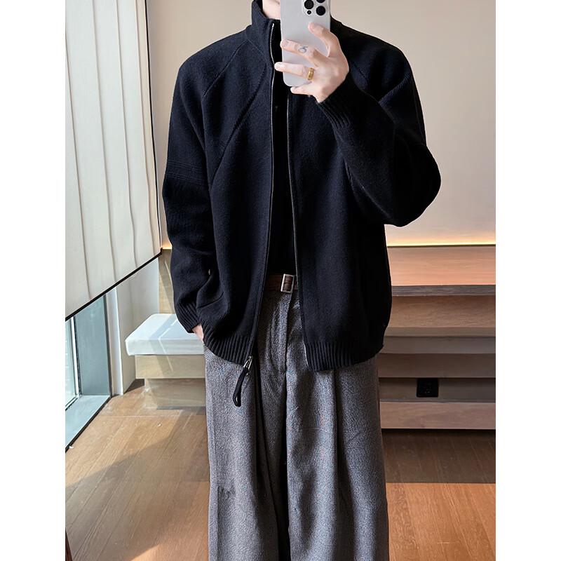 

МУЖСКОЙ ВЯЗАНЫЙ КАРДИГАН НА МОЛНИИ С ВОРОТНИКОМ-СТОЙКОЙ TOM ADAM 3XL