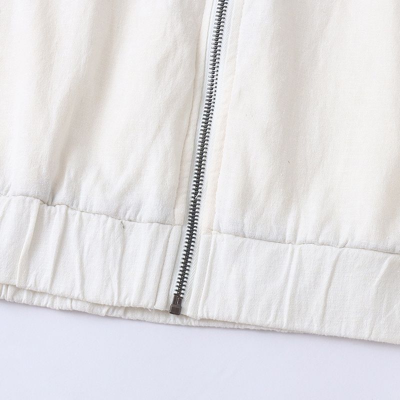 Foreign Trade European and American Single Women Leisure Outerwear 2025 Autumn New Stand Collar Loose Korean Style Versitile Fashion Top