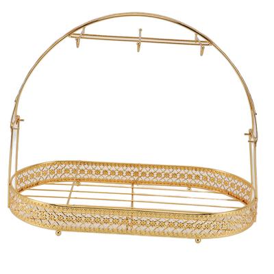 Mug Holder Stand Iron Coffee Cups Dishes Organizer Mug Drainer Storage Drying Rack with 6 Hooks for