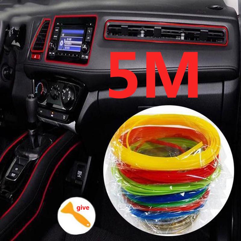 

5m автомобиль автомобиль укладка DIY гибкие интерьера литье отделки полоски