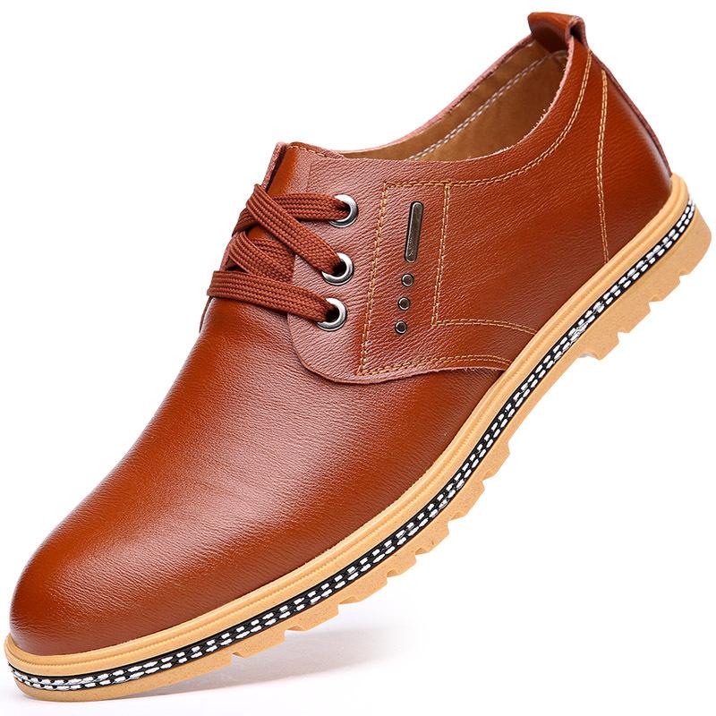 Mode Britisches Rindsleder Business Herren Kleiderschuhe Frühling Herbst Weiche Sohle Samt Erhöhungsschuhe Mann Mode Lässige Slipper Herren