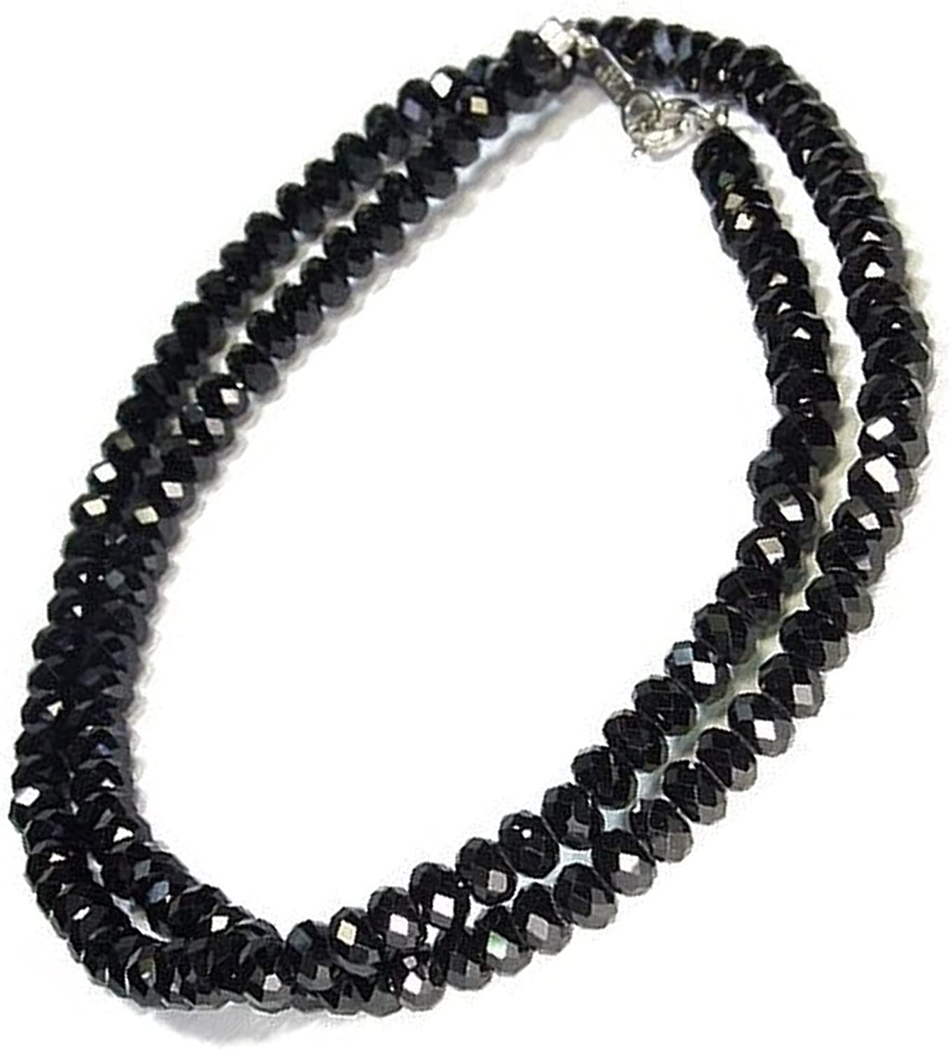 

Ожерелье из черной шпинели высшего качества 5 мм Gin no, 40 см, бриллиантовая огранка, августовский камень, натуральный камень, серебро 925 пробы [Shinjuku Kura]