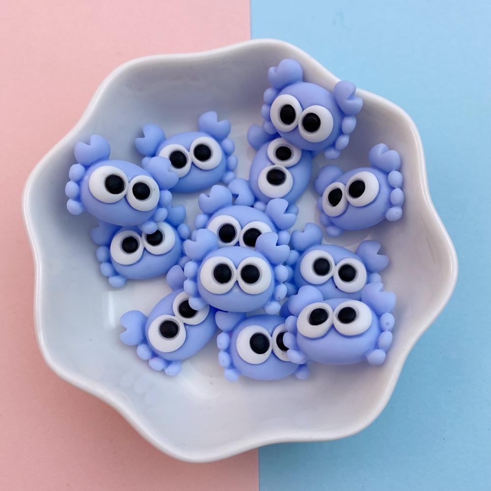 20Pcs New Cute Resin Crab, Lobster, Fish Ocean Series Flat Back Parts Embellishments For Hair Bows Accessories