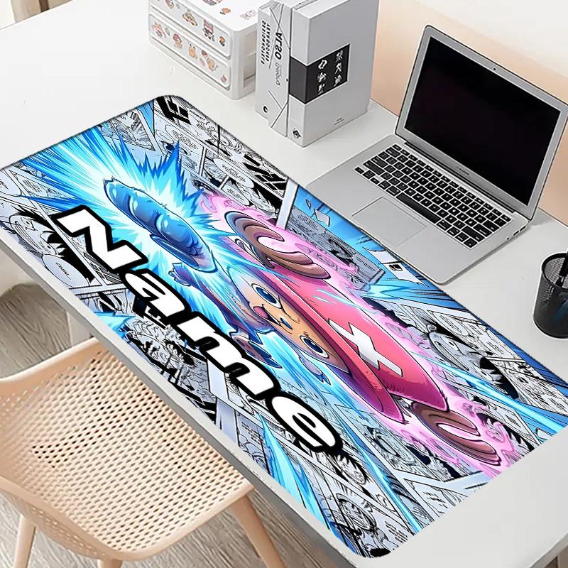 Custom Name Personalized Anime Pattern Mousepad, Laptop PC Desk Mat, Decorative Desk Mat for Home Keyboard Pad Gift