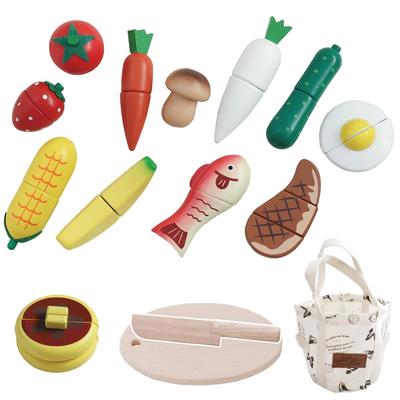Dřevěná hračka Daiwa Magnetické ingredience Oblíbená sada Krájení a skladování Magnetické ingredience Hrací domeček Ingredience Sada ingrediencí Hrací domeček