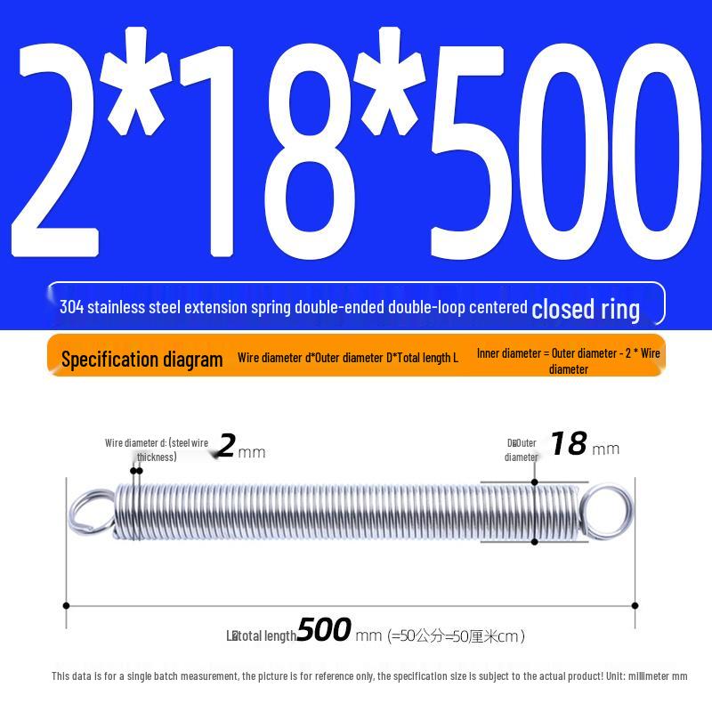 Arc de extensie din oțel inoxidabil 304 de 500 mm cu cârlige deschise și inel cu buclă dublă, personalizabil.