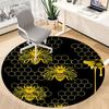 1pc Bee Honeycomb Office Round Area Rug, Indoor Mat Suitable For Office, Under Office Chairs Bedroom Living Room Home Decor, Room Deco
