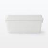 MUJI of Sturdy Storage Boxes with Recycled White Extra 84394263 Storage Storage (Muji) [Set 2] Polypropylene, Gray, Large, (Clothing Case, Case, Box)