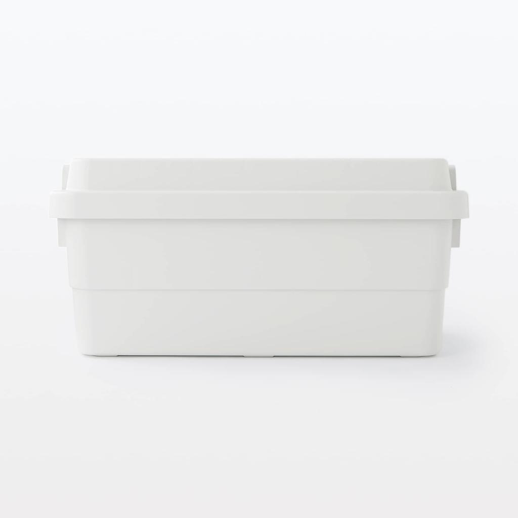 MUJI of Sturdy Storage Boxes with Recycled White Extra 84394263 Storage Storage (Muji) [Set 2] Polypropylene, Gray, Large, (Clothing Case, Case, Box)