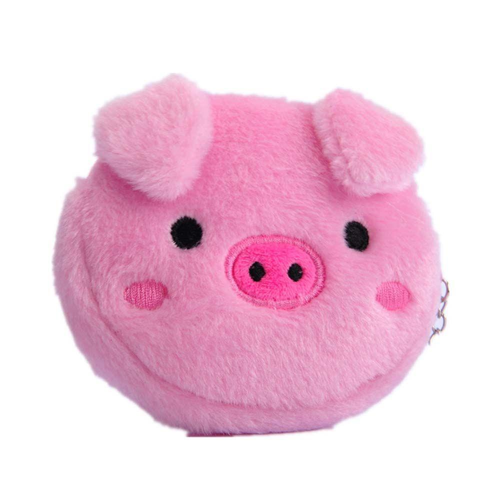 Ladies Children Bear With keychain Pig Gift Earphone Bag Coin bag Plush Coin purse Mini Wallet