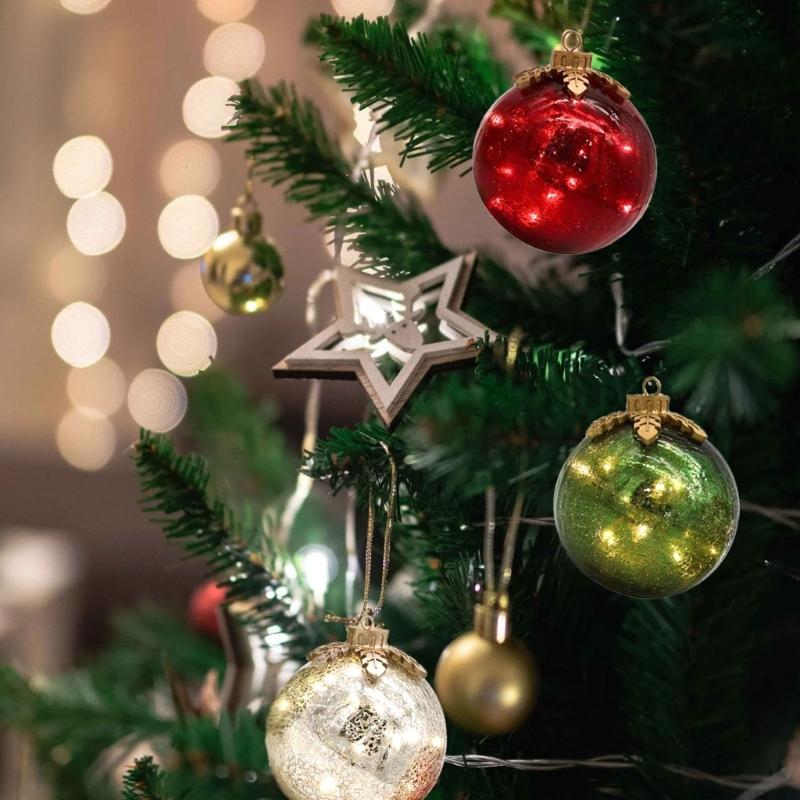 Polyethylene Glycolbattery Operated Shatterproof Plastic Christmas Ornament PEG Texture for Table Festival Decors