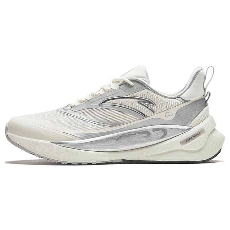 New Anta Cushioning Wear Resistant Low Top Running Shoes Men's White Silver 912345538-2