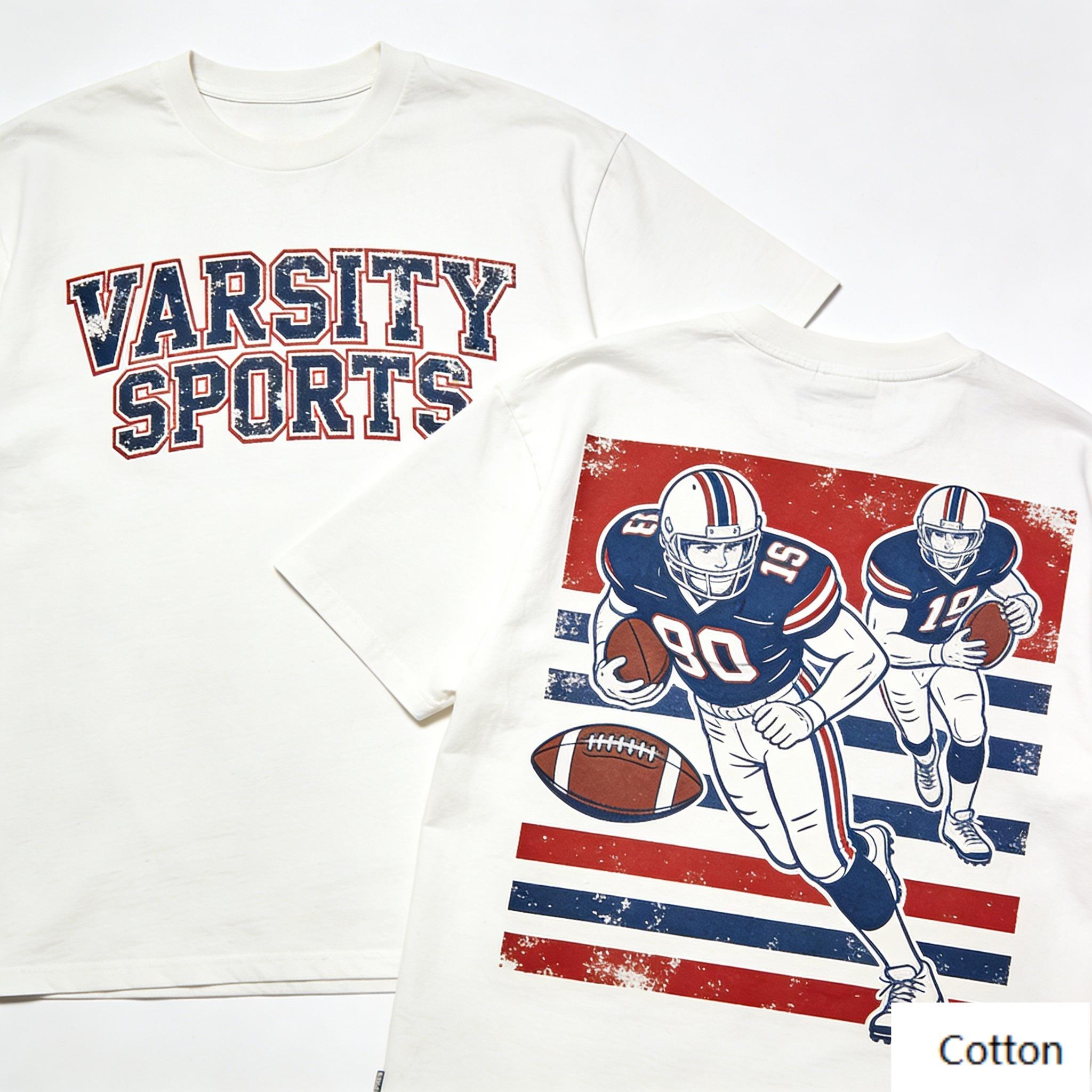 Vintage Varsity Tennis Racket Graphic TShirt Retro College Tennis Print Pure Cotton Tee Preppy Streetwear Unisex Top M