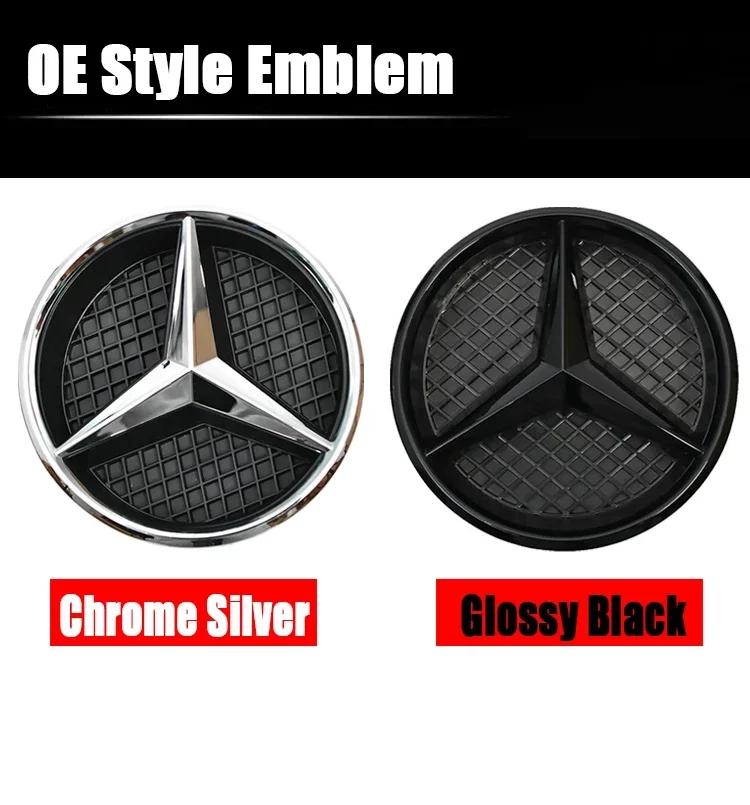 ABS1pcs Star Badge Car Front Grill LED Emblem Light  For Mercedes Benz CLS W218 W205 W176 W212 W117 W207 W166 3D Mirror Logo