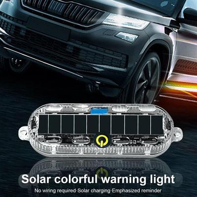 Solar Power Mortorcycle LED Warning Light Car Night Ride Tail Light Anti-rear Strobe Light for Motorcycle Electric Bicycle Y4G5
