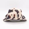 Western Cowboy Hat Jazz Style Retro Cow Pattern Printed Upturned Brim Hat Sunshade Sunscreen Mountaineering Hat