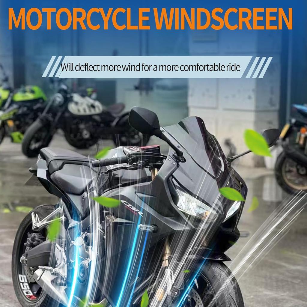 Motorcycle CBR 650 R Windshield Fairing Windscreen Screen Viser Visor Wind Deflector fit for Ho&n&da CBR650R CBR 650R Accessories 2019-2025 (Black