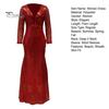 Women Evening Dress Sequin Deep V Neck Long Sleeves Slim Fit Fishtail Hem Sequin Floor Length Sheath Back Zipper Closure Maxi Dress