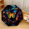 Mystic Butterfly Realm Printed Umbrella Windproof Folding Umbrella Portable Sun and Rain Umbrella Suitable for Gifting