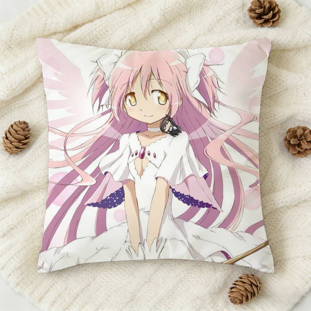 PPuella MMagi Madoka MMagica Doublesided Printed Square Decorative Cushion Cover for Sofa Living Room Home Decor