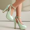 Women's High-heeled Single Shoes Spring and Summer New Waterproof Table Thick Heel Large Size Versatile Low-top Shoes