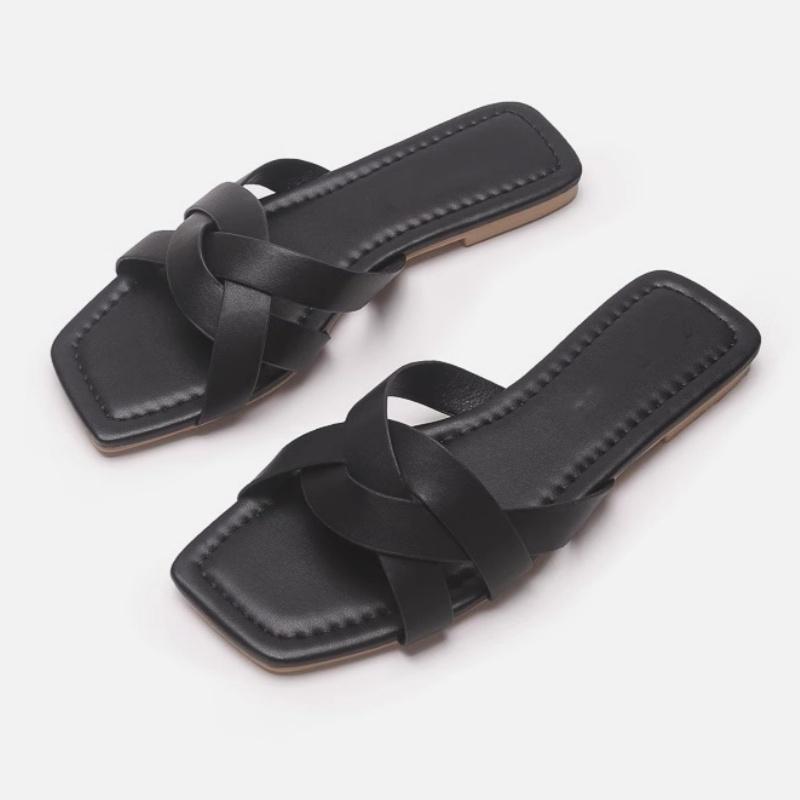 Fashion Summer Designer Woman Flat New Slippers Woven with Comfortable Women's Shoes Casual Bottom Slippers Women 2025 New Women Shoes