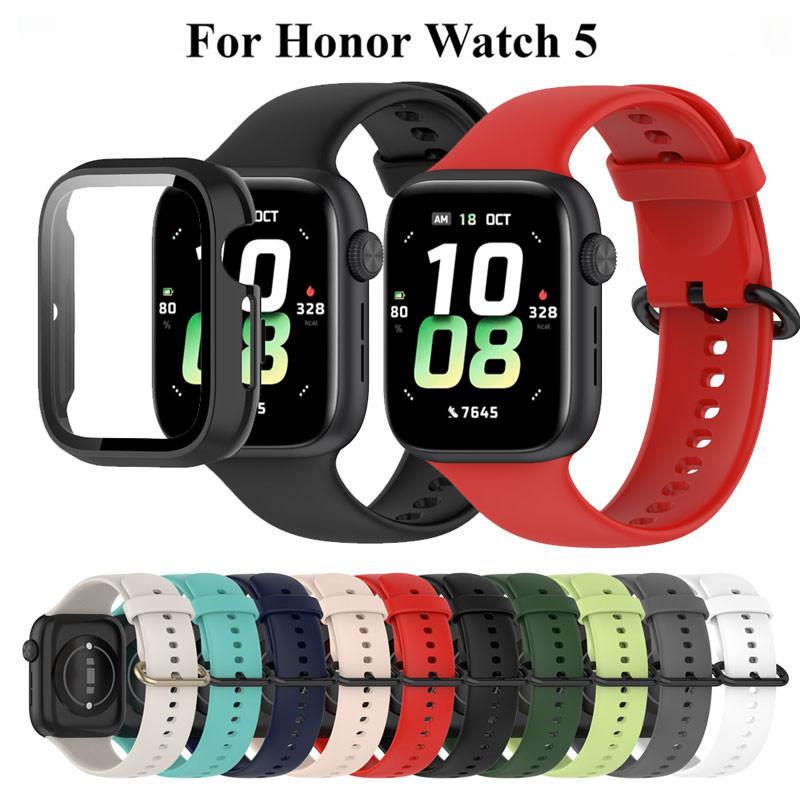 

Case Cover+watchband Suitable for Honor Watch 5 Silicone Strap +PC Protective Shell for Honor Watch 5 Sports Watchband Honor Watch 5 чёрный