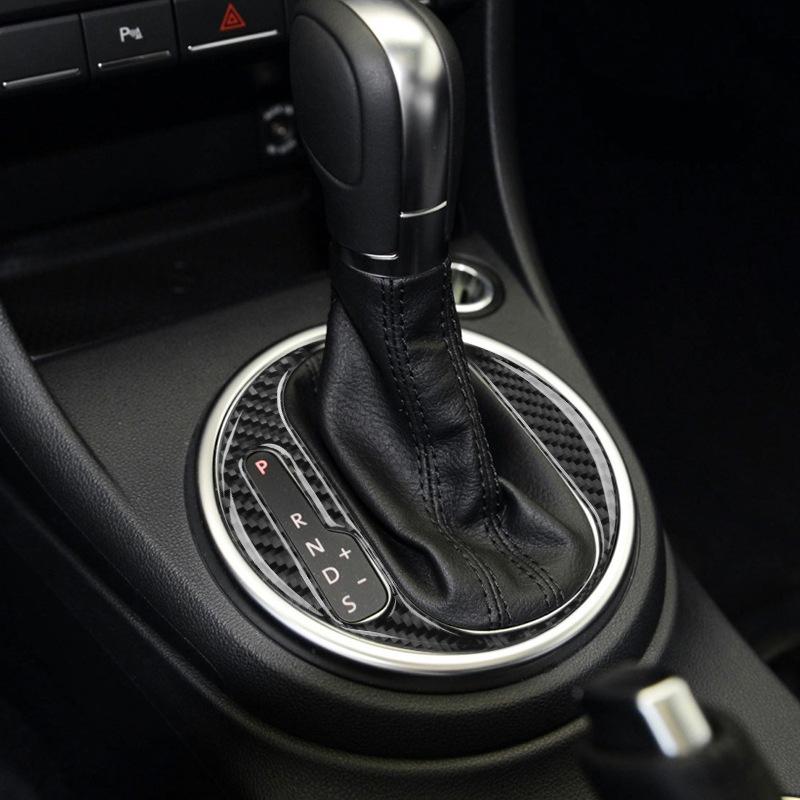 Pro 12-19 Volkswagen Beetle Dekorativní samolepka na panel řadicí páky z uhlíkových vláken Příslušenství pro úpravu interiéru automobilu